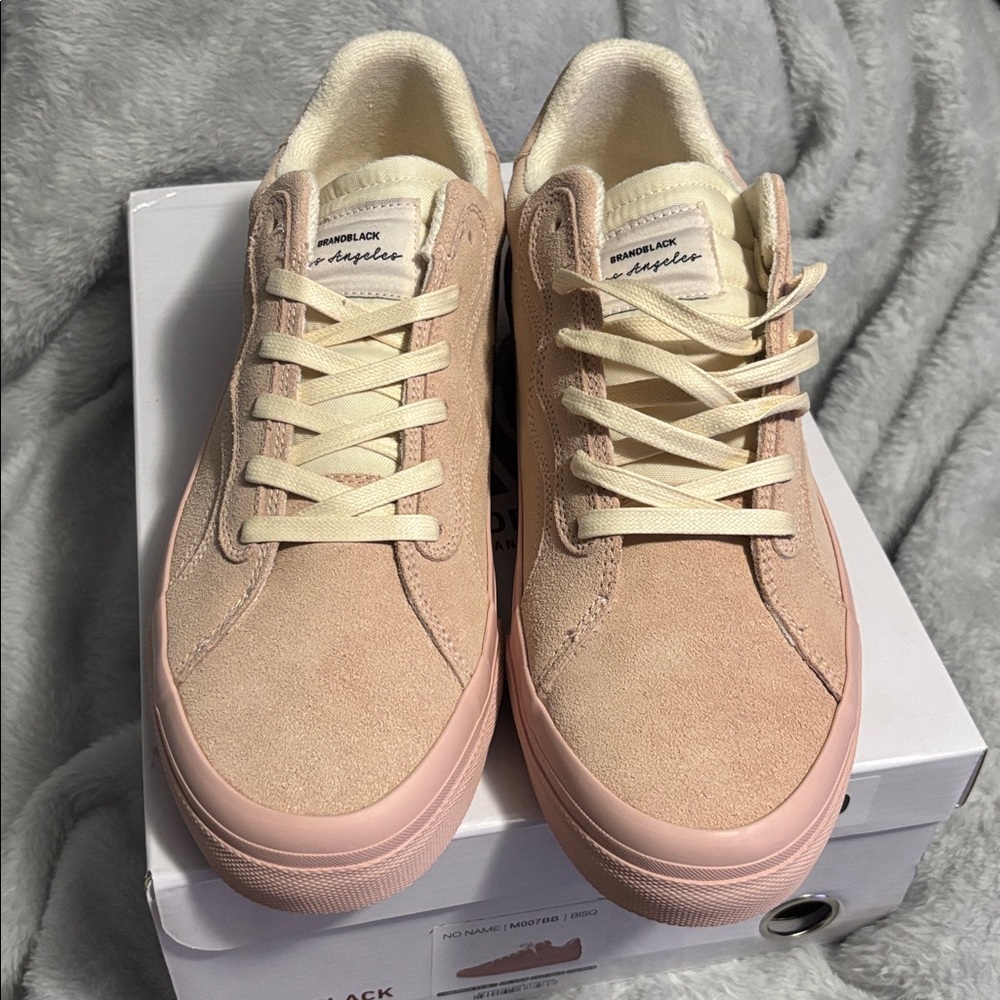 Brandblack Men's. Pink Suede Sneakers - Picture 2 of 6